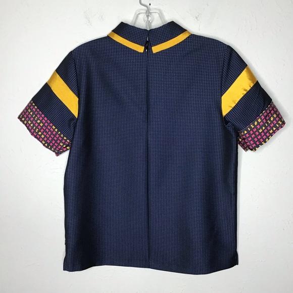 Scotch & Soda Top Mixed Fabric Collared Sz XS - Picture 6 of 11